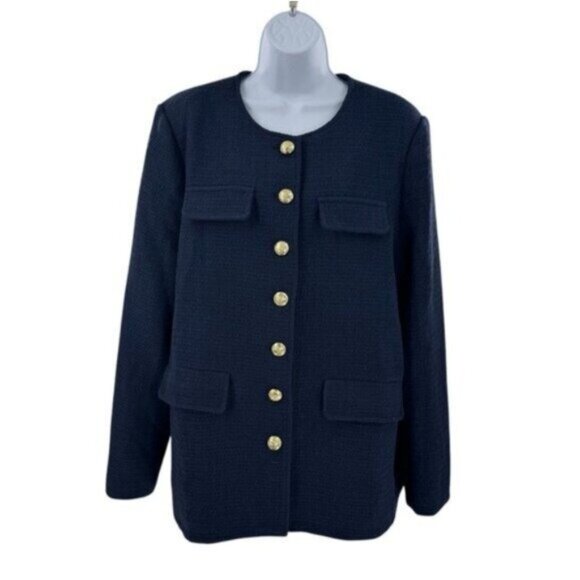 Pomander Place NEW Navy Tweed Jennings Blazer Jacket Size M - Picture 5 of 13
